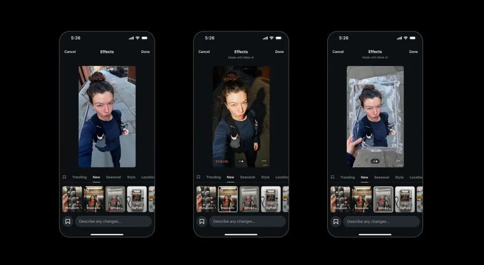 Novos Efeitos nos Stories com a Meta AI