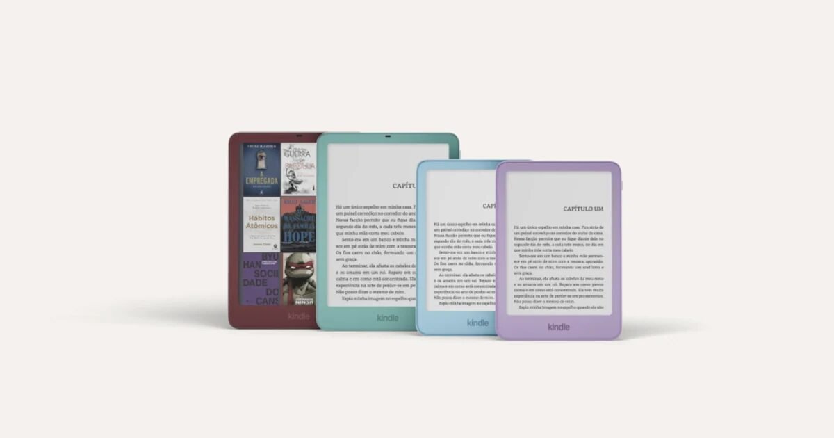 Amazon anuncia novos Kindle 2026 mais finos, com mais cores e tela nivelada; confira preços