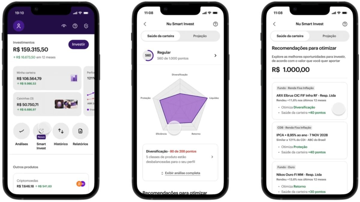 App do Nubank ganha IA que avalia carteira e sugere investimentos