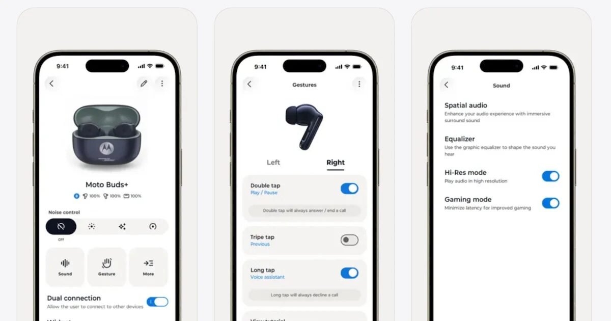 App Moto Buds ganha versão para iOS com recursos avançados em fones da Motorola