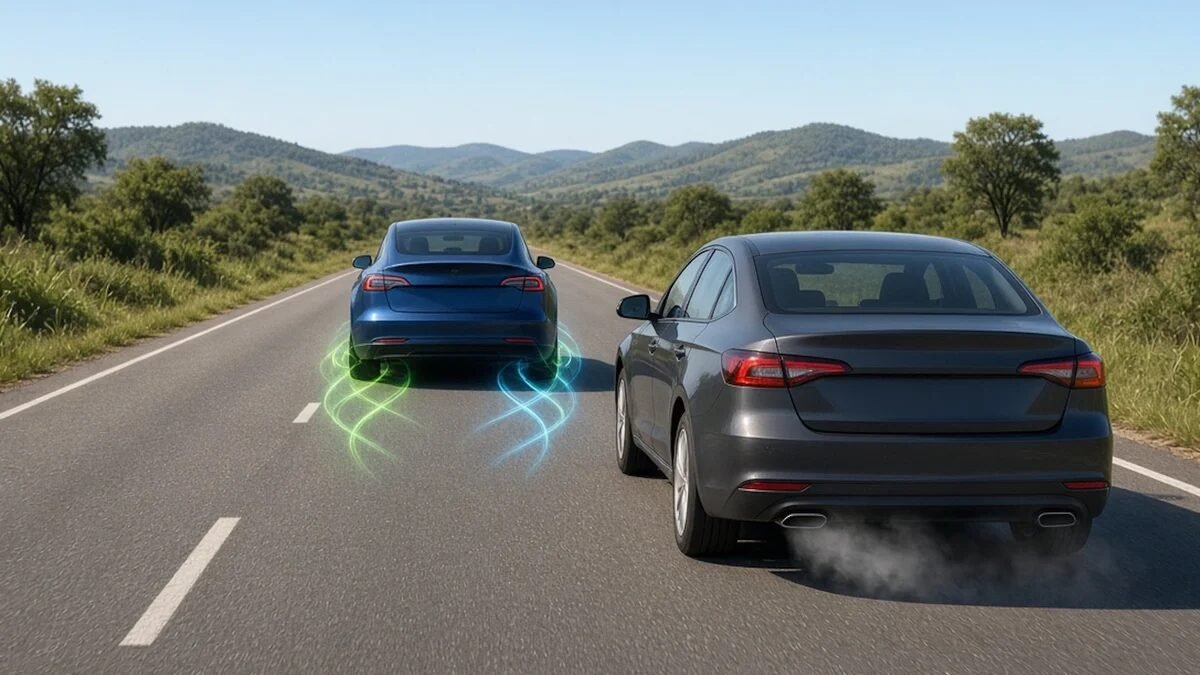 Como o carro de trás sabe que um elétrico está freando sem pisar no pedal?