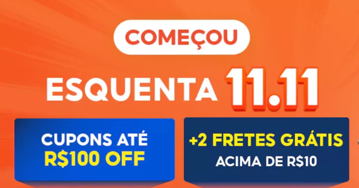 Esquenta 11.11 da Shopee começa com cupom exclusivos e ofertas variadas