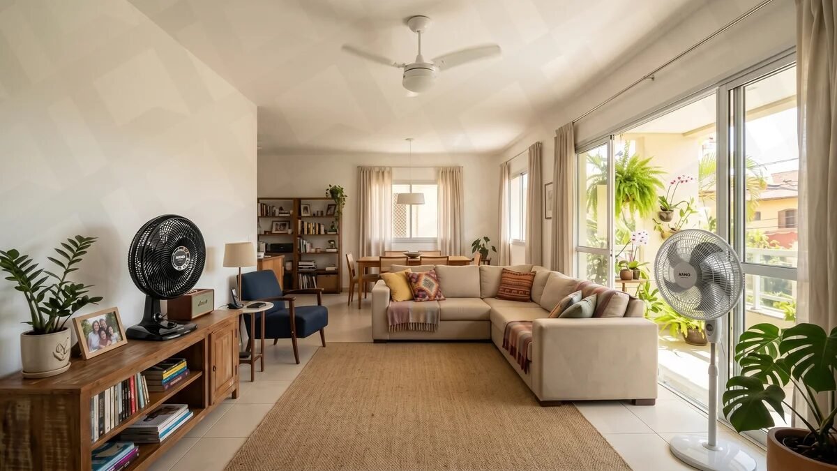 Ventilador de mesa, coluna ou teto: qual refresca mais cada ambiente?